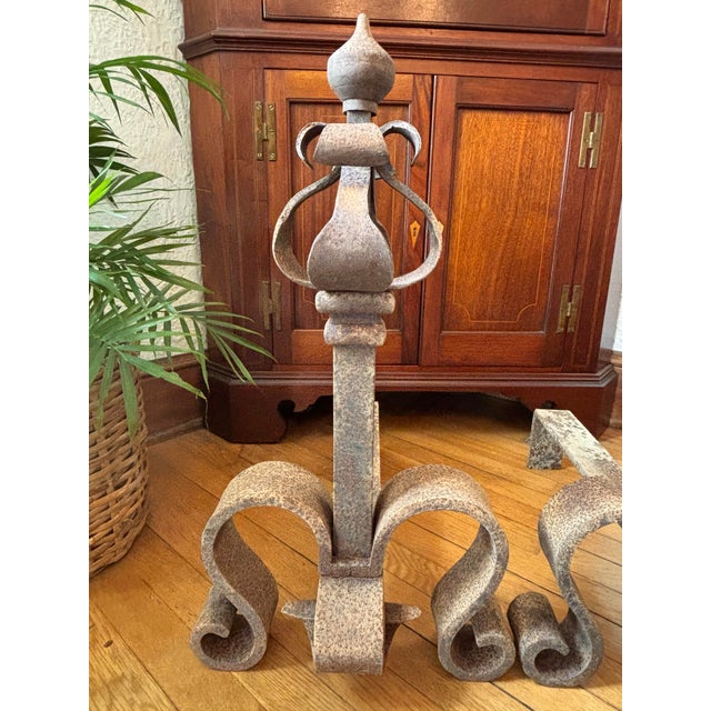 Early 19th Century French Forged Iron Andirons - A Pair For Sale - Image 4 of 12
