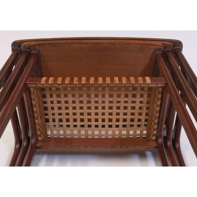 Mid-Century Danish Teak & Cane Nest Tables from H M Møbler, 1950s, Set of 3 For Sale - Image 10 of 16
