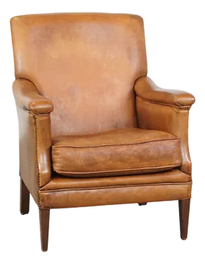 Cognac-Colored Sheep Leather Armchair