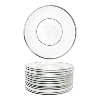 1950s Fostoria “Bridal Belle” Set of 12 Glass Luncheon or Large Salad Plates For Sale