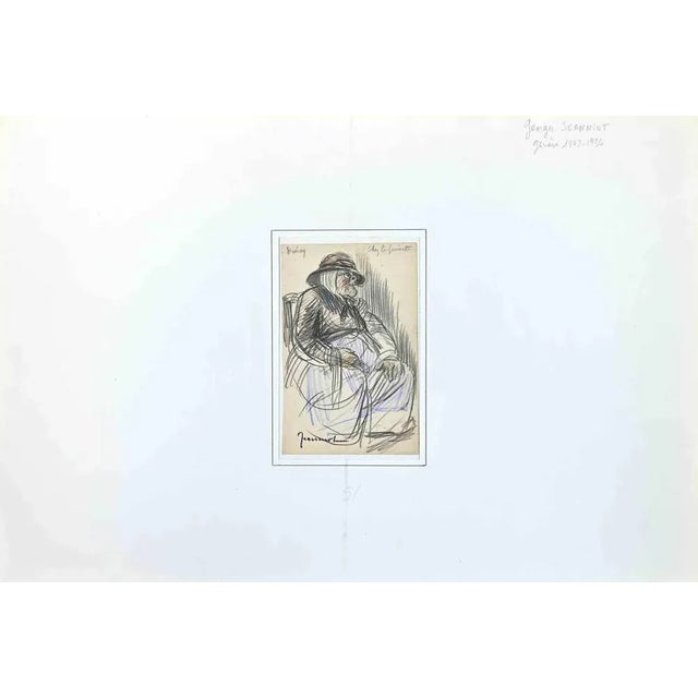 Old Lady is and Original Pencil Drawing realized by Pierre Georges Jeanniot (1848-1934). Hand-Signed by the artist on the...