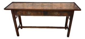 1970s Ethan Allen Knob Creek Burled Wood Console Table