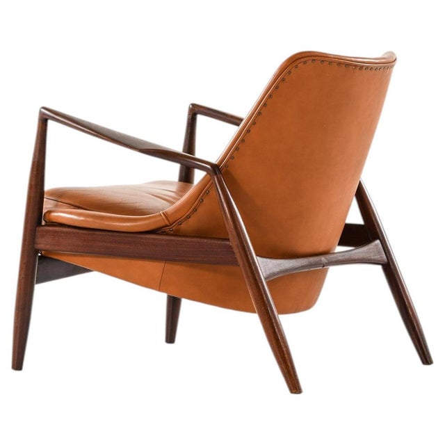 Afromosia and Leather Easy Chair attributed to Ib Kofod-Larsen, 1950s For Sale - Image 11 of 11