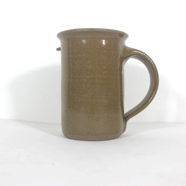 Ceramic Vintage Signed Great Blue Heron Studio Pottery Mug With Bird Stoneware Brown For Sale - Image 7 of 9