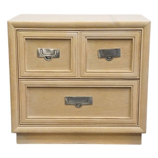 Stanley Furniture Bleached Maple Contemporary Coastal Style 26" Two Drawer Nightstand 920-23-80 For Sale