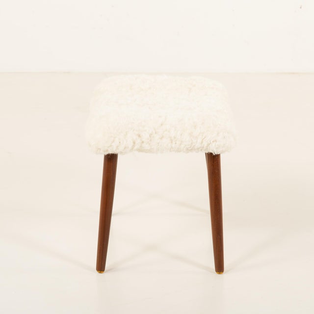 Danish Ottoman in Sheepskin, 1970s For Sale - Image 4 of 6