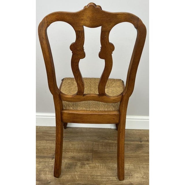 Vintage French Dining Chairs in Oak, Set of 8 For Sale - Image 13 of 14
