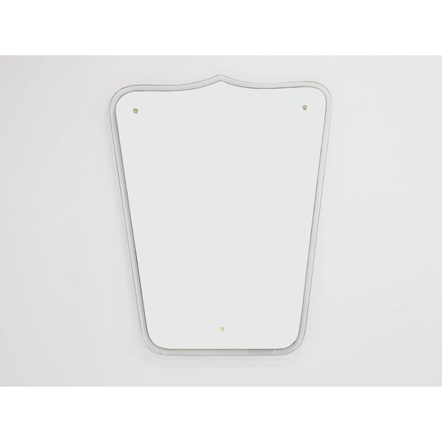 White Minimalist Mirror with Transparent Frame by Max Ingrand for Fontana Arte, 1965 For Sale - Image 8 of 8