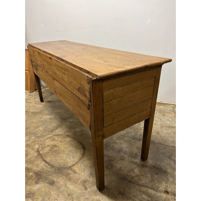 Brown Antique English Oak Sideboard Dresser Base Console For Sale - Image 8 of 8