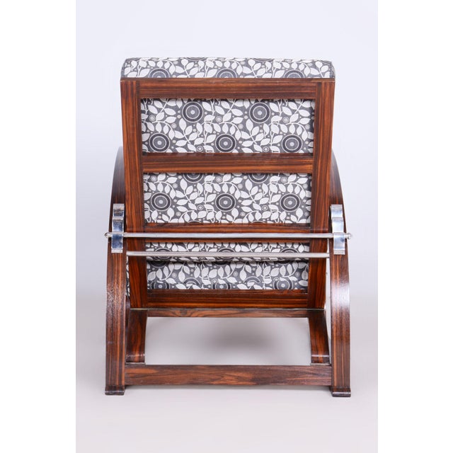 Blue Art Deco Reclining Armchair attributed to Jindřich Halabala for Up Závody, 1920s For Sale - Image 8 of 13