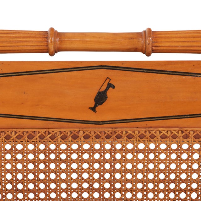 Mid-Century Modern Mid-Century Queen Headboard With Brass Inlay, C. 1940 For Sale - Image 3 of 7