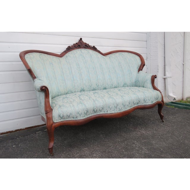 Victorian Late 1800s Hand Carved Solid Walnut Sofa Couch Chairish