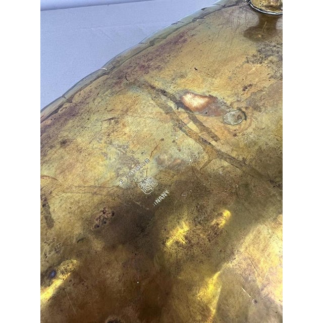 Vintage Brass Footed Planter with Floral Lion Handles For Sale - Image 16 of 18