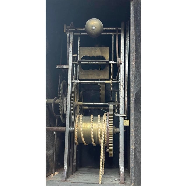 Antique 18th C French Provincial Walnut Tall Case Clock by J Cermann Chatillon Sur Seine in good working order.