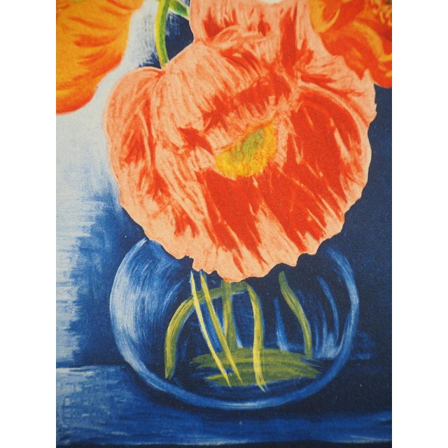 Moïse Kisling, Bouquet of Poppies, Original Lithograph For Sale - Image 5 of 7