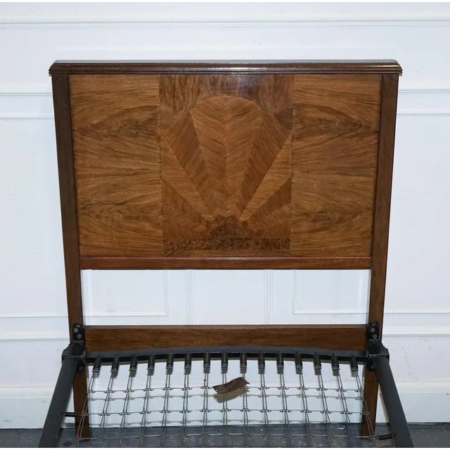 Brown Art Deco Burr Walnut Single Bed For Sale - Image 8 of 18