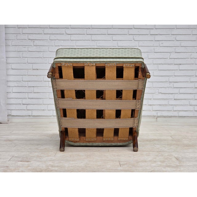 Danish Armchair in Light Blue Furniture Fabric and Beech Wood, 1960s For Sale - Image 14 of 15