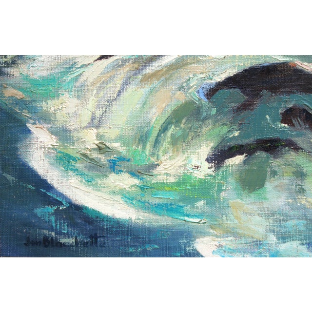 Ocean Wave, Mid Century Modern Abstracted Seascape by Jon Blanchette For Sale - Image 4 of 5
