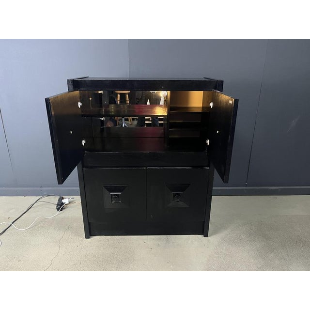 Black Black Brutalist Bar Cabinet, 1970s For Sale - Image 8 of 12