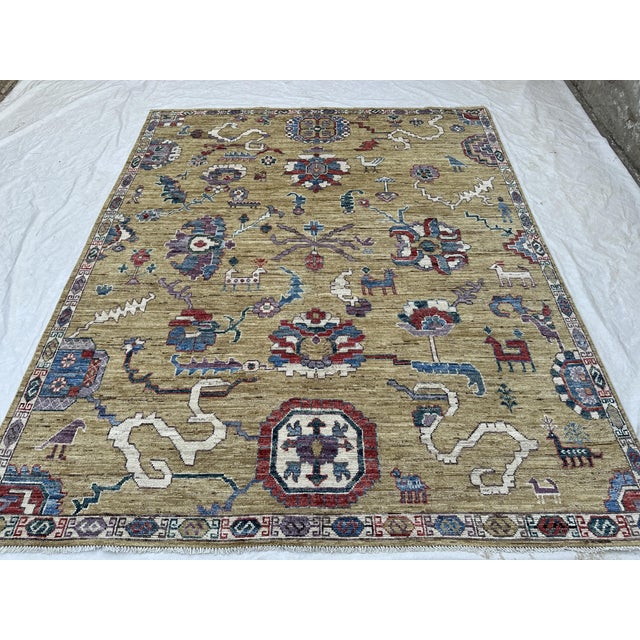 8.2x9.10 Sultanabad Persian Carpet With Animals, Camel For Sale - Image 6 of 11