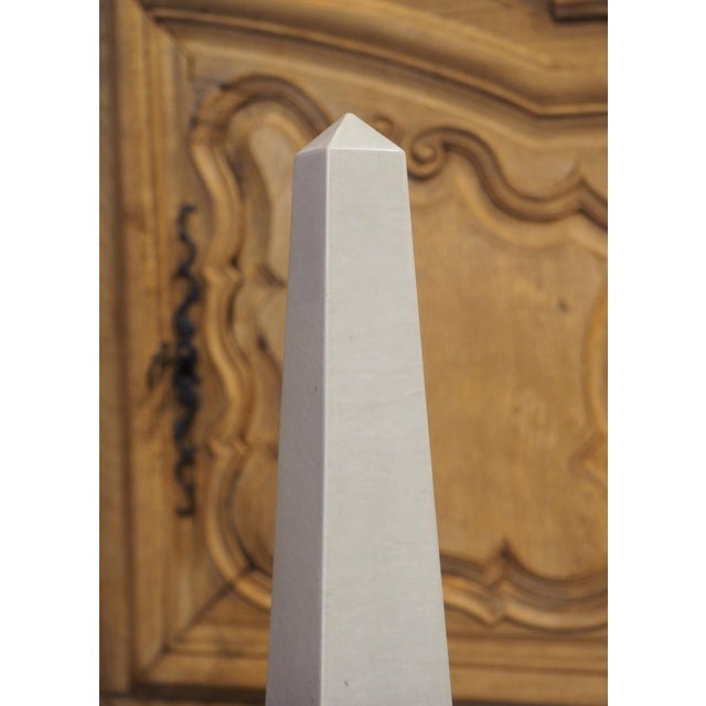 Metal Pair of French Empire Style Blue Turquin Marble Obelisks, Early 1900s For Sale - Image 7 of 18