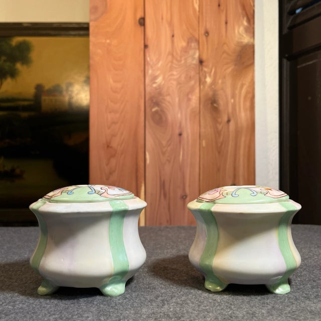Antique Lilian Bauer Bavaria Porcelain Dresser Set - 2 Pieces For Sale - Image 9 of 11