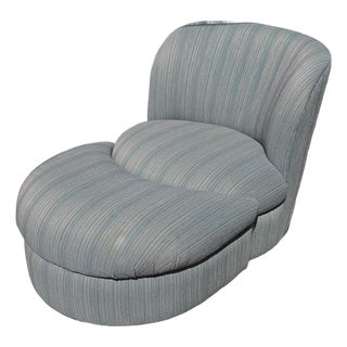 Postmodern Chair With a Matching Crescent-Shaped Ottoman From 80's For Sale