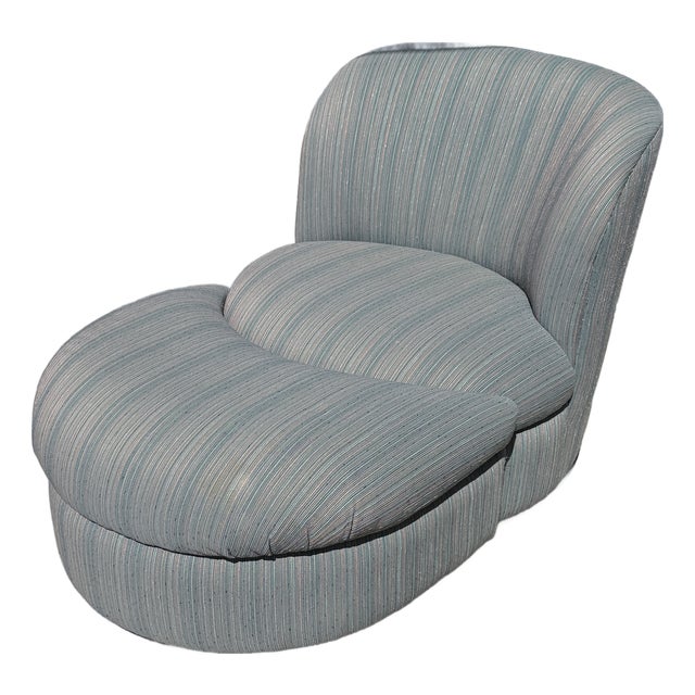 Postmodern Chair With a Matching Crescent-Shaped Ottoman From 80's For Sale