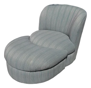 Postmodern Chair With a Matching Crescent-Shaped Ottoman From 80's