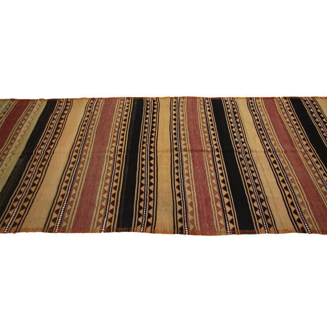 Vintage Wide Turkish Kilim Runner For Sale - Image 4 of 7