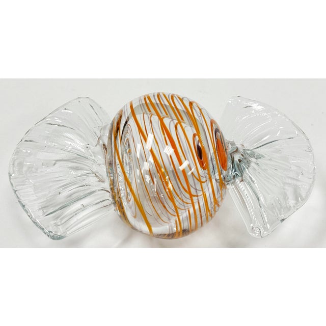 Art Deco Oversized Vintage Murano Style Glass Wrap Candy For Sale - Image 3 of 6