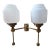 Vintage Art Deco Light Old Lamp Wall Sconces Fixture Brass & Skyscraper Milk Glass Shade Ship Light For Sale