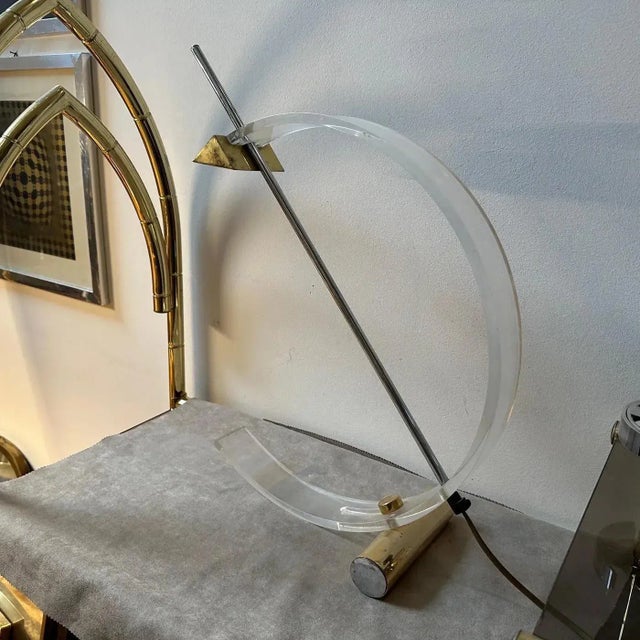 1980s Modernist Design Italian Arc Table Lamp For Sale - Image 12 of 12