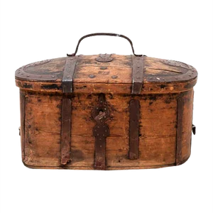 18th-Century Swedish Pine Travel Trunk