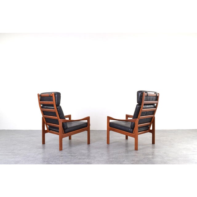 Niels Eilersen Mid-Century Modern Teak Lounge Chairs by Illum Wikkelsø for Niels Eilersen, 1960s, Set of 2 For Sale - Image 4 of 17