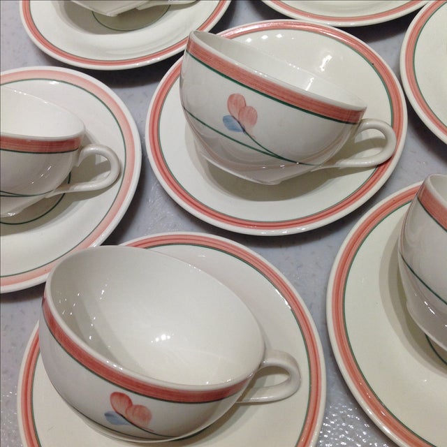 Vintage Pink and White Floral Swedish Tea Coffee Cups ...