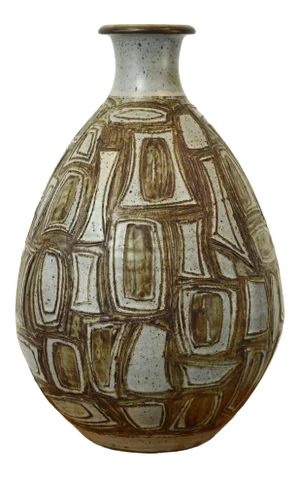 Large Joel Edwards California Signed Mid Century Studio Pottery Vase