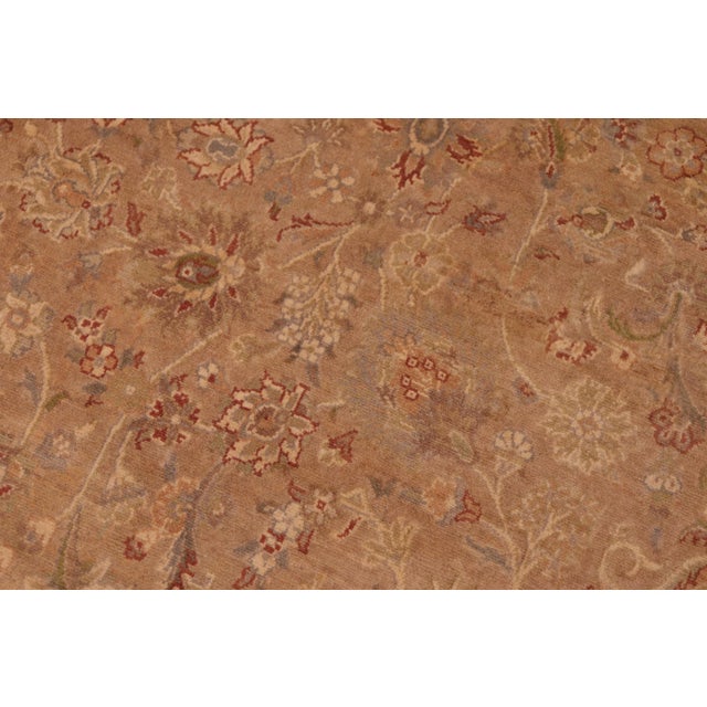 1990s 1990's Pak-Persian Taupe/Green Wool Rug - 6'1'' X 9'8'' For Sale - Image 5 of 9