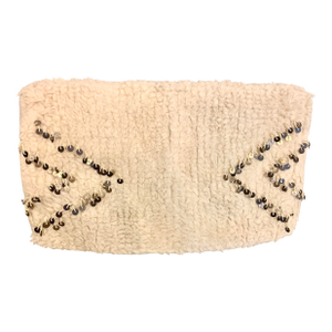 Rh Teen Woven Kilim Throw Bed Pillow Cover Beber Morocan Cotton Wool Off White 12” X 22”