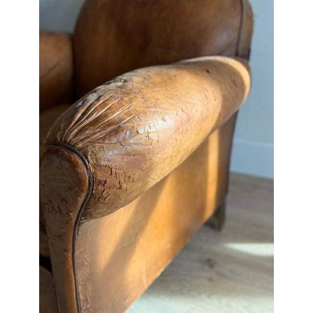 Antique Pair French Leather Chairs For Sale In Denver - Image 6 of 17