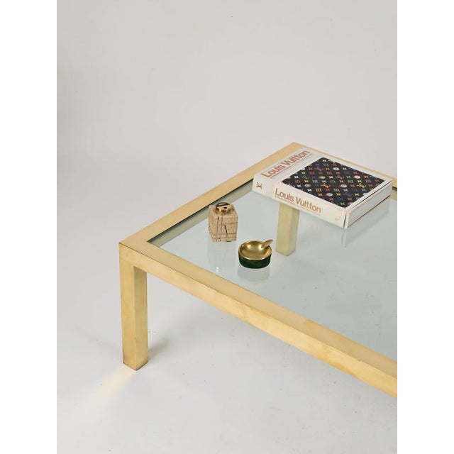Italian Gilt Brass and Crystal Rectangular Coffee Table, Italy, 1970s For Sale - Image 12 of 13