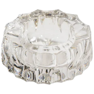 Carved Crystal Glass Ashtray