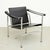 Le Corbusier, Pierre Jeanneret and Charlotte Perriand LC1 black leather lounge chair. chromed steel. By unknown...