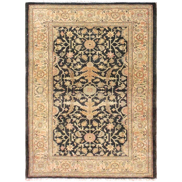 Shabby Chic Charcoal/Tan Wool Rug - 3'2'' X 4'11'' For Sale - Image 10 of 10