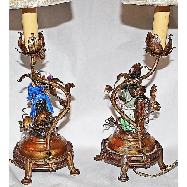 1910s French Figural Table Lamps - a Pair For Sale - Image 10 of 11