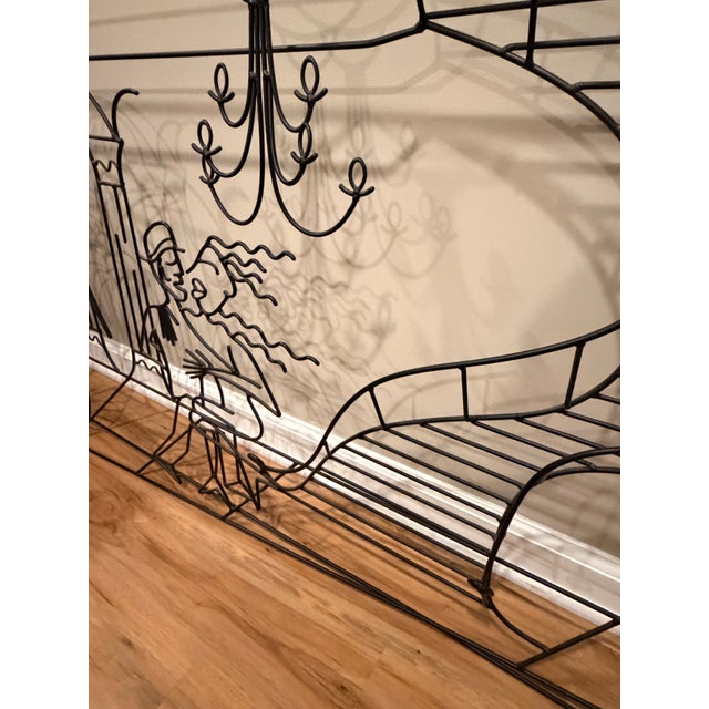 Up for sale is an exceptional, authentic 1990s original large-scale metal wire wall sculpture titled "Jazz Club" by...