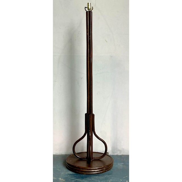 Vintage Boho Bent Rattan Floor Lamp For Sale In West Palm - Image 6 of 6