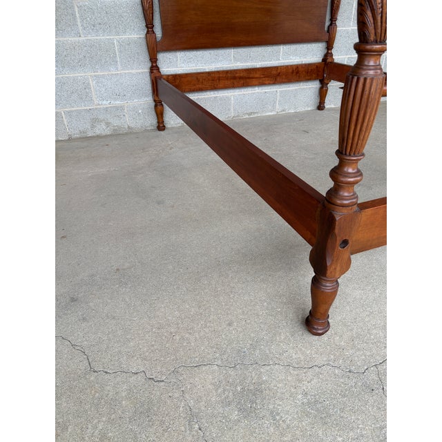 Antique Mahogany Hand Carved Pineapple Poster Double Bed Frame For Sale - Image 10 of 12