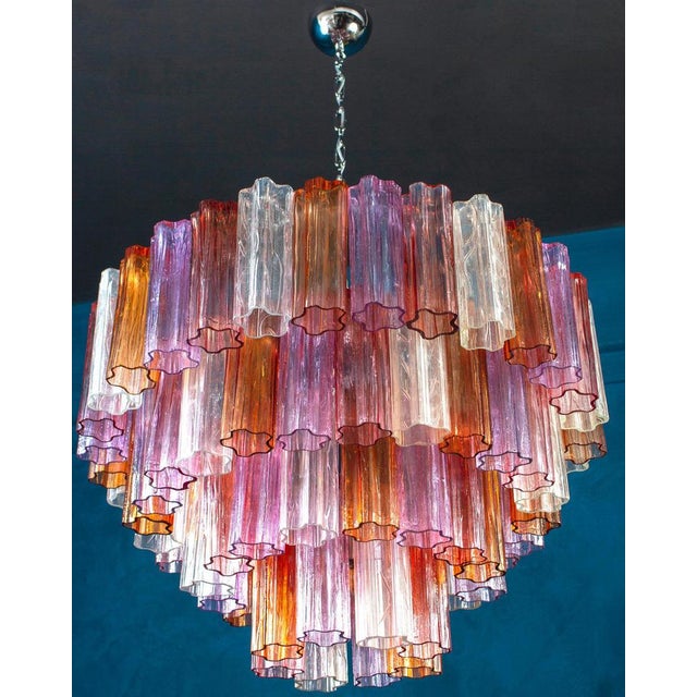 Glass Mid-Century Multicolored Murano Glass Tronchi Chandelier, 1970s For Sale - Image 7 of 13