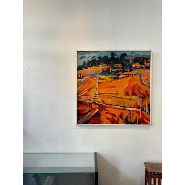 Oil on masonite sold with frame sticks Total size with frame 102x102 cm Jean Krillé is a Swiss artist from Geneva,...